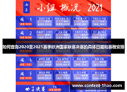 如何查询2020至2021赛季欧洲国家联赛决赛的具体日期和赛程安排