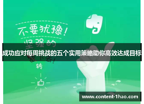 成功应对每周挑战的五个实用策略助你高效达成目标