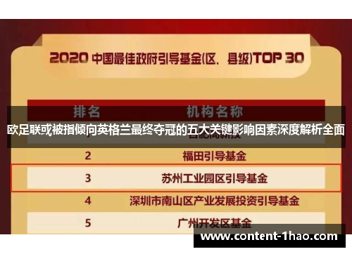 欧足联或被指倾向英格兰最终夺冠的五大关键影响因素深度解析全面